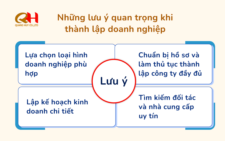 Những lưu ý khi thành lập doanh nghiệp