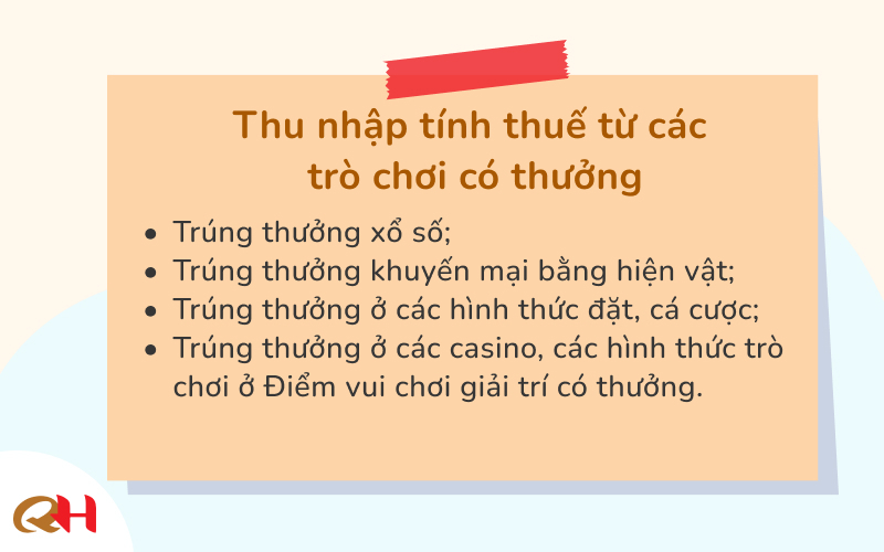 Thu nhập tính thuế từ trúng thưởng