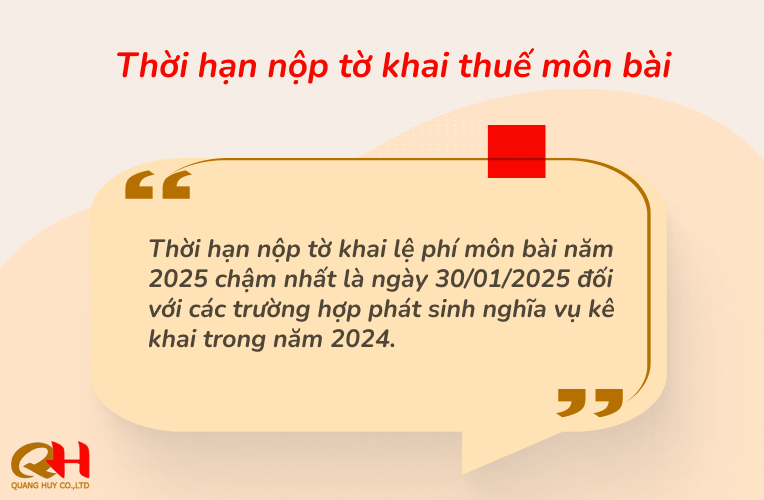Thời hạn nộp thuế môn bài