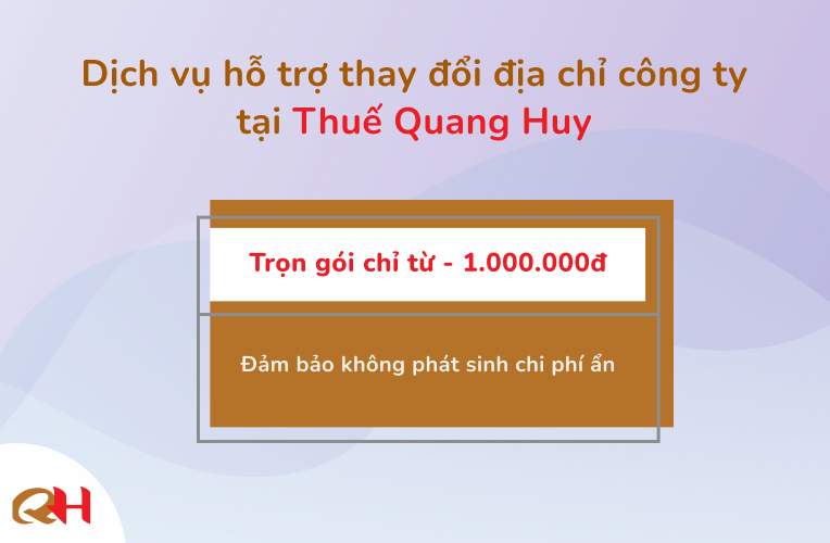 Dịch vụ hỗ trợ thay đổi địa chỉ công ty tại Thuế Quang Huy