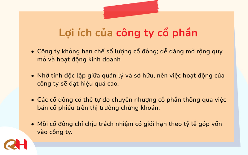 Lợi ích thành lập công ty cổ phần