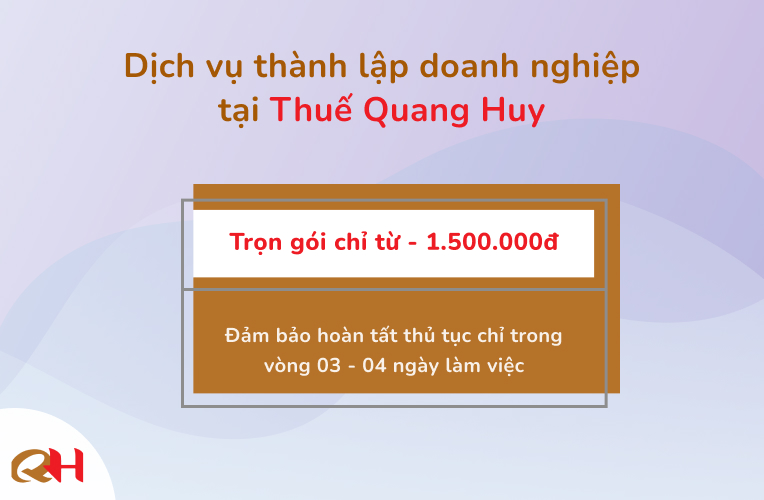 Dịch vụ thành lập doanh nghiệp tại Thuế Quang Huy