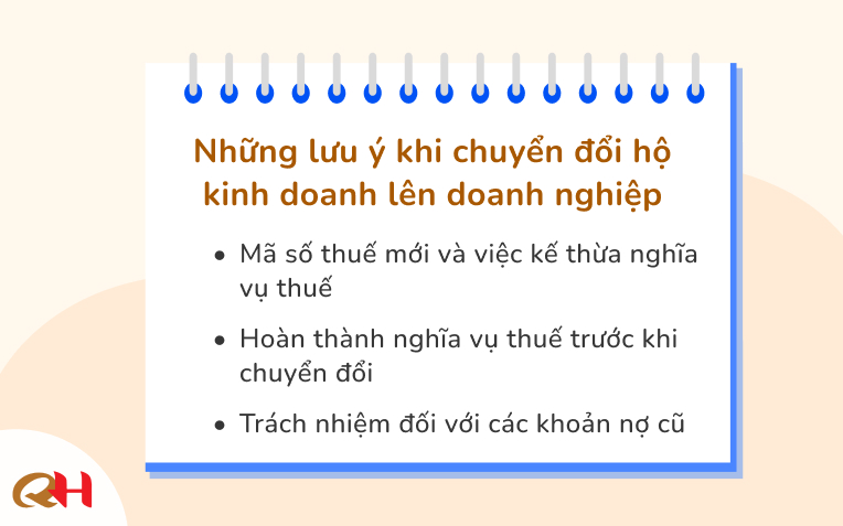 lưu ý khi chuyển đổi hộ kinh doanh lên doanh nghiệp