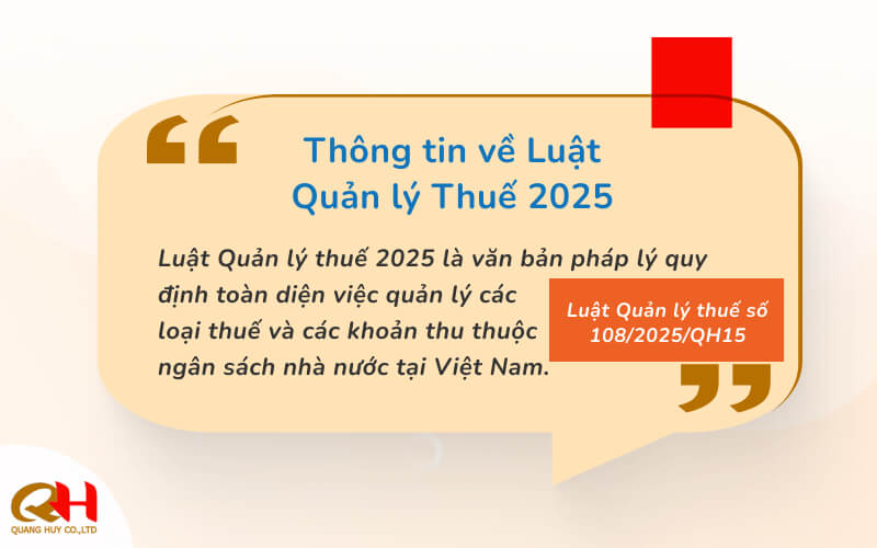 Luật Quản lý Thuế số 108/2025/QH15