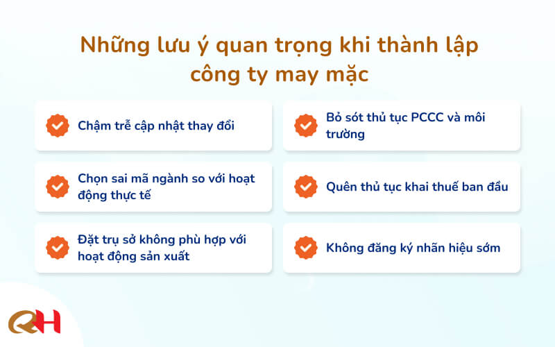 Những lưu ý quan trọng khi thành lập công ty may mặc