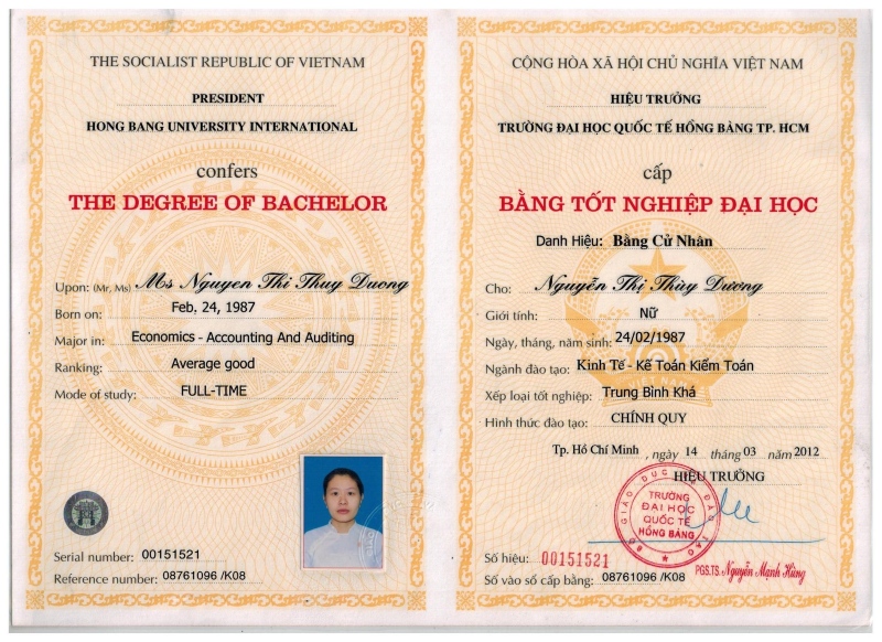 bằng đại học nguyễn thị thùy dương