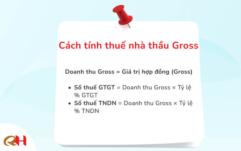Cách tính thuế nhà thầu Gross