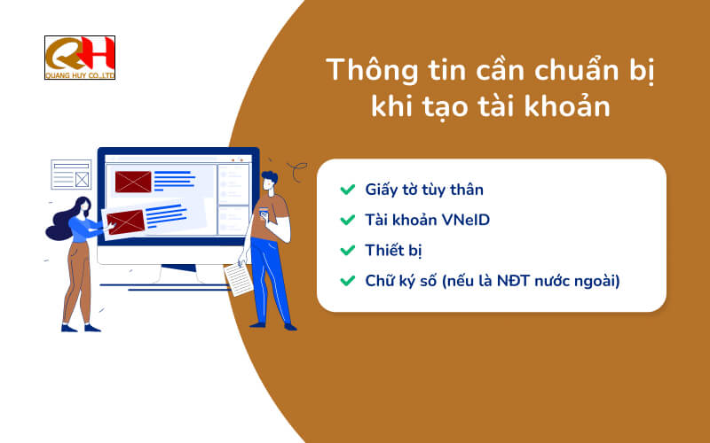 Chuẩn bị khi tạo tài khoản đăng ký kinh doanh qua mạng
