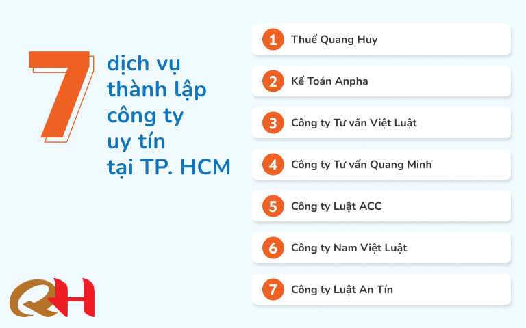 7 dịch vụ thành lập công ty uy tín tại TP. HCM