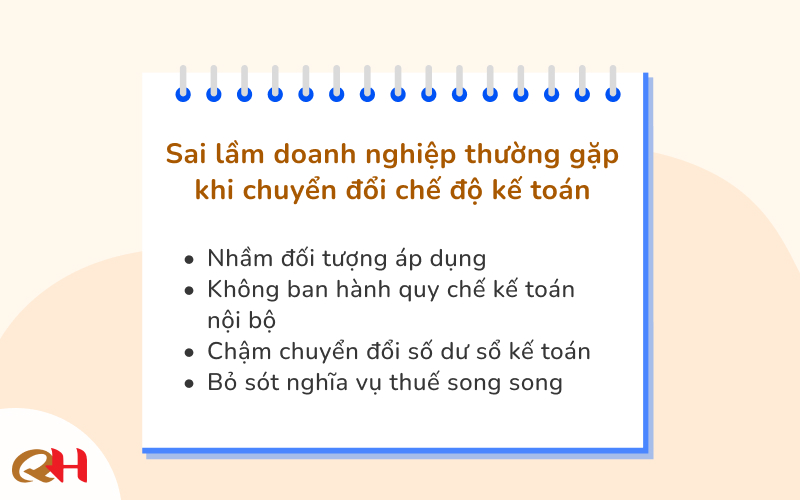 Sai lầm khi chuyển đổi chế độ kế toán